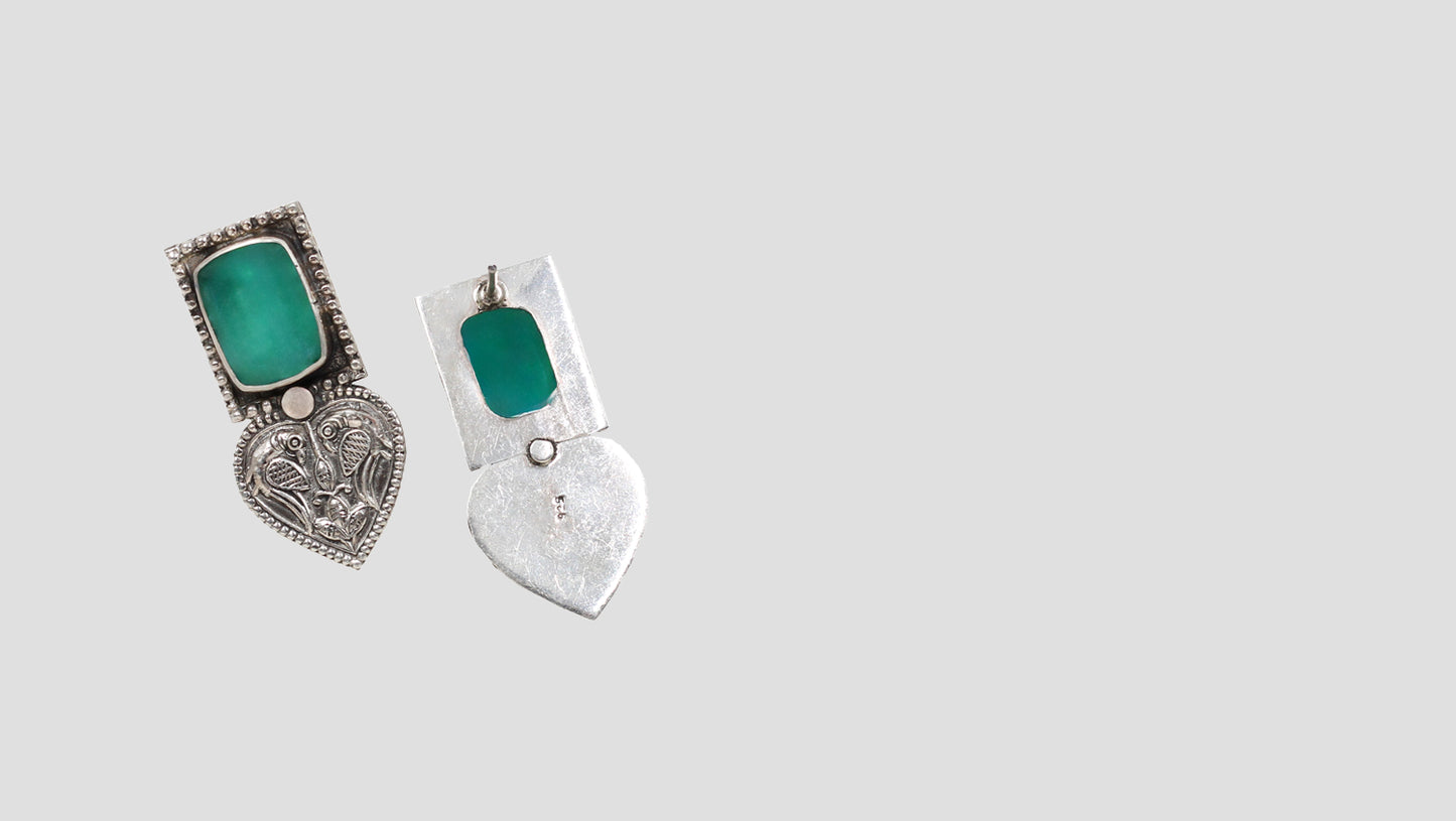 "Radiant Grace: Sangeeta Boochra Silver Handcrafted Earrings "