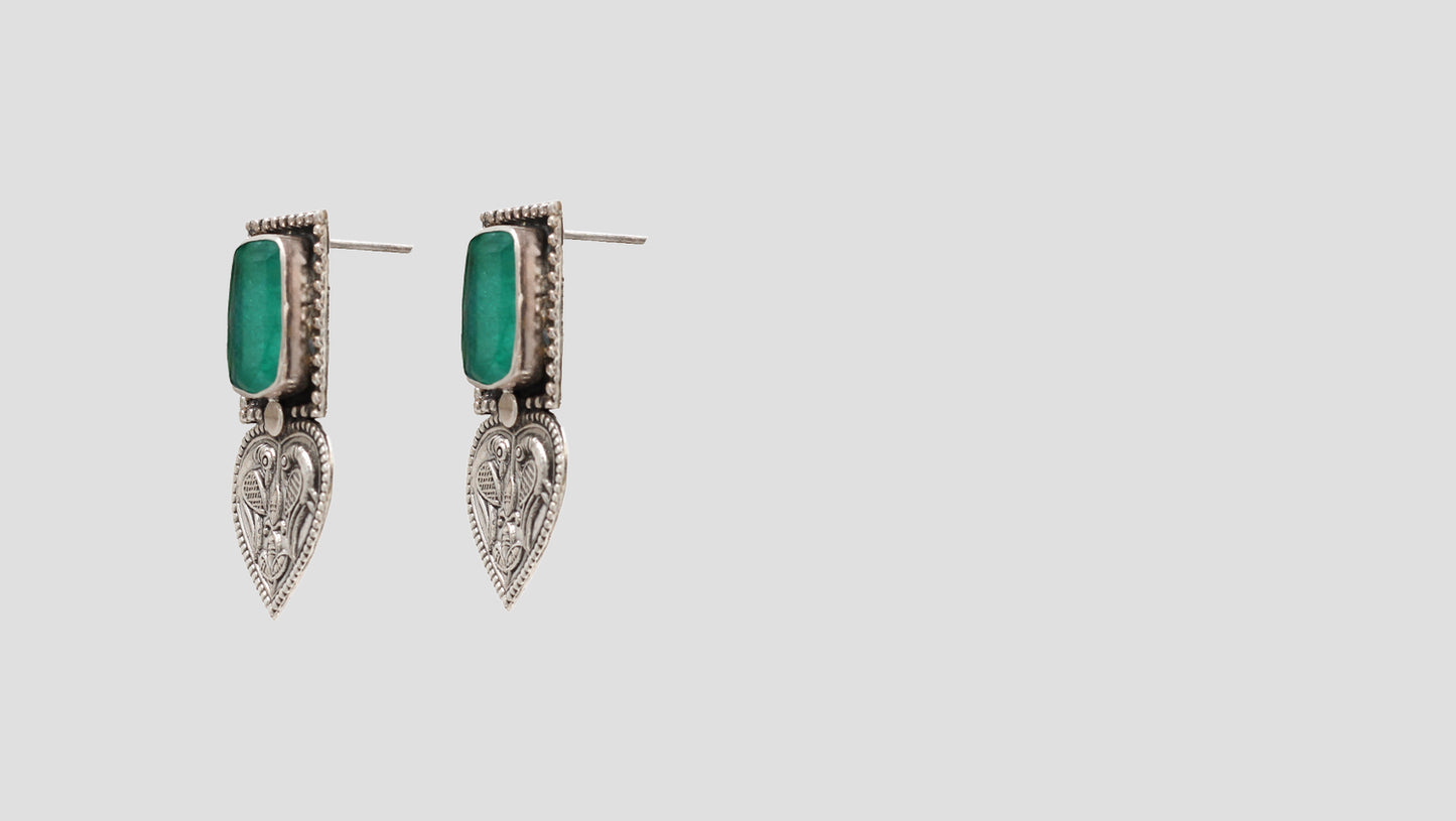 "Radiant Grace: Sangeeta Boochra Silver Handcrafted Earrings "