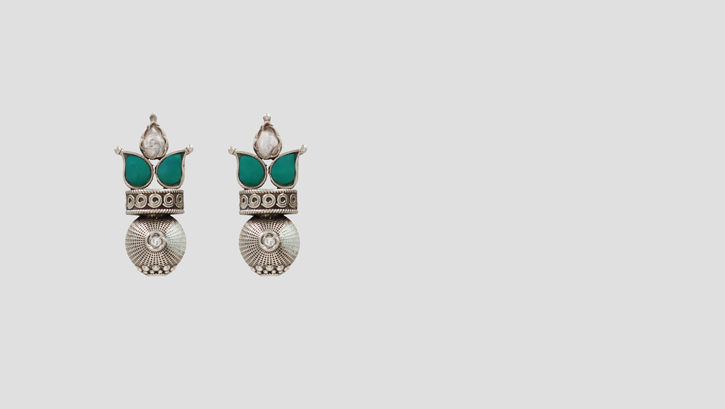 Bohemian Chic: Sangeeta Boochra Designer Silver Stud Earrings