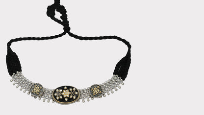 Intricately Designed Silver Necklace by Sangeeta Boochra