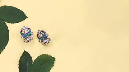 Graceful Refinement: Sangeeta Boochra Silver Handcrafted Studs