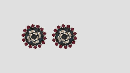 Floral Bloom Silver Studs by Sangeeta Boochra