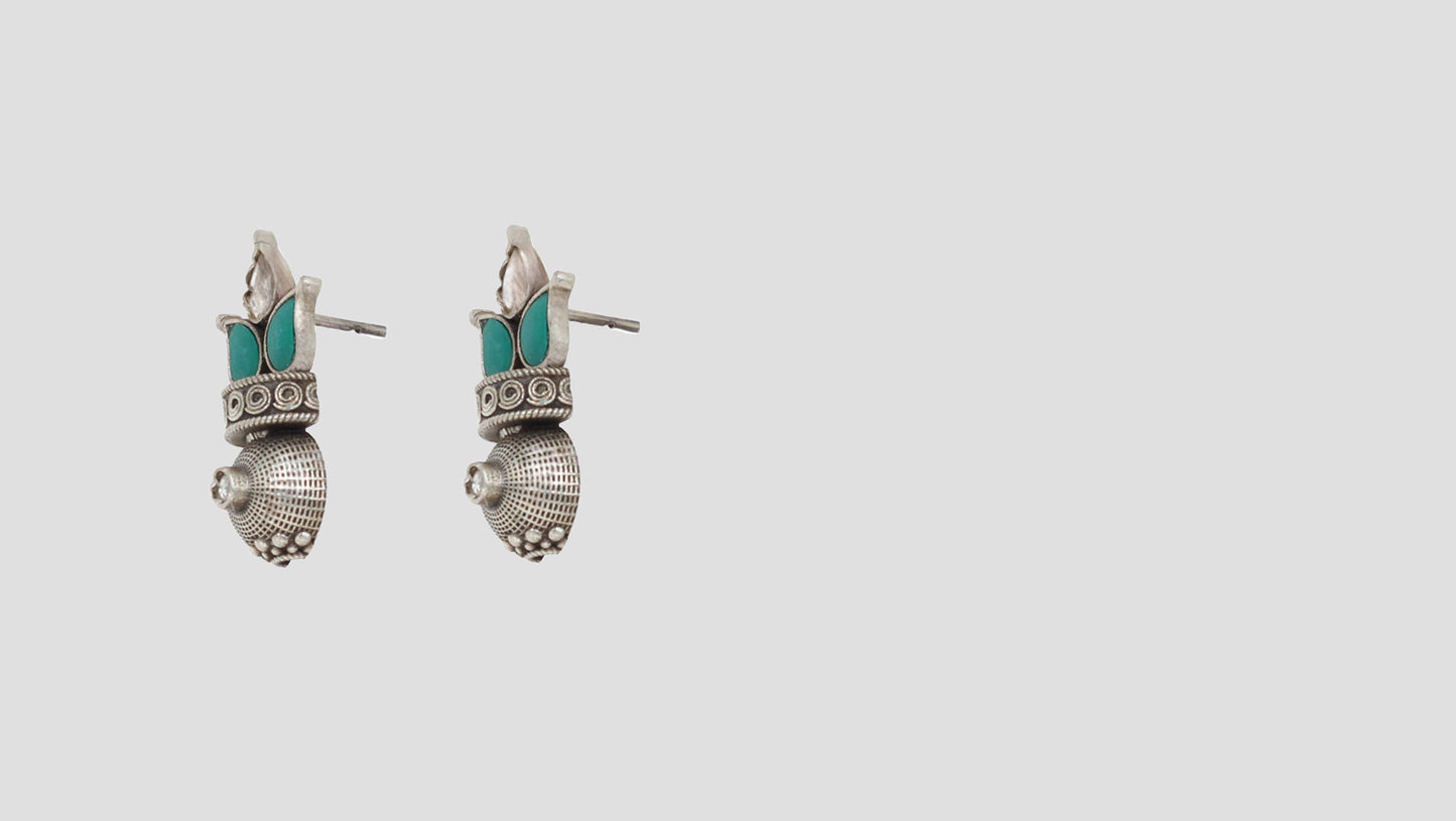 Bohemian Chic: Sangeeta Boochra Designer Silver Stud Earrings