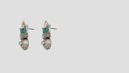 Bohemian Chic: Sangeeta Boochra Designer Silver Stud Earrings