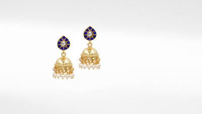 Silver Jhumki with a Golden Polish