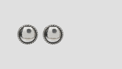 Classic Round Silver Studs by Sangeeta Boochra