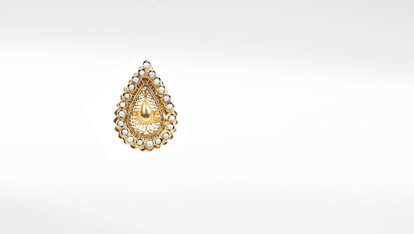 Sangeeta Boochra Gold Tone Silver Ring