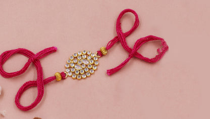 Sangeeta Boochra "925 Sterling Silver Stone-Studded Rakhi: Timeless Bond"