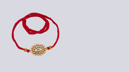 Sangeeta Boochra "925 Sterling Silver Stone-Studded Rakhi: Timeless Bond"