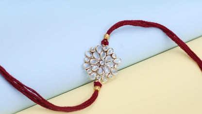 Sangeeta Boochra "925 Sterling Silver Stone-Studded Rakhi: Timeless Bond"