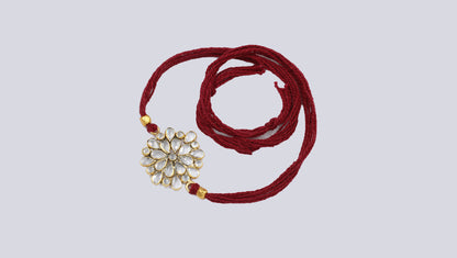 Sangeeta Boochra "925 Sterling Silver Stone-Studded Rakhi: Timeless Bond"