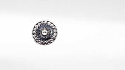 Silver Tone Kundan Studded Ring