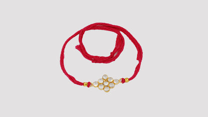 Sangeeta Boochra "925 Sterling Silver Stone-Studded Rakhi: Timeless Bond"