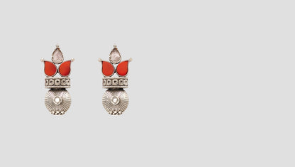Artisan Elegance: Designer Silver Stud Earrings by Sangeeta Boochra