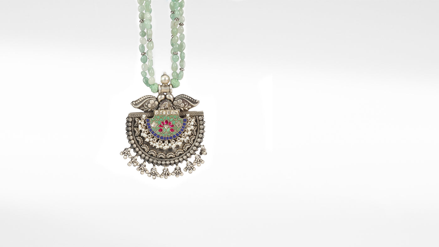 Zara Silver Oxidised Necklace