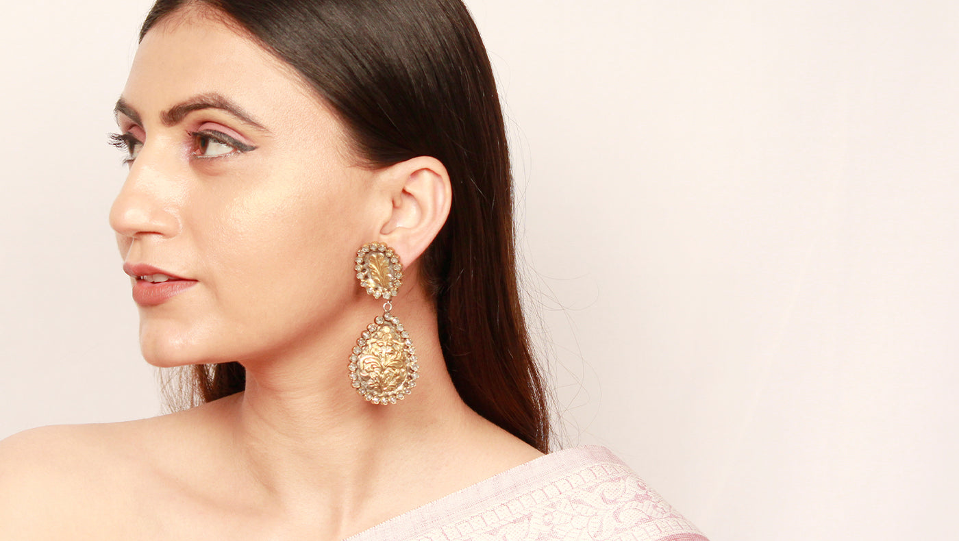 Vividh- Silver Nazpari Lovely Earrings