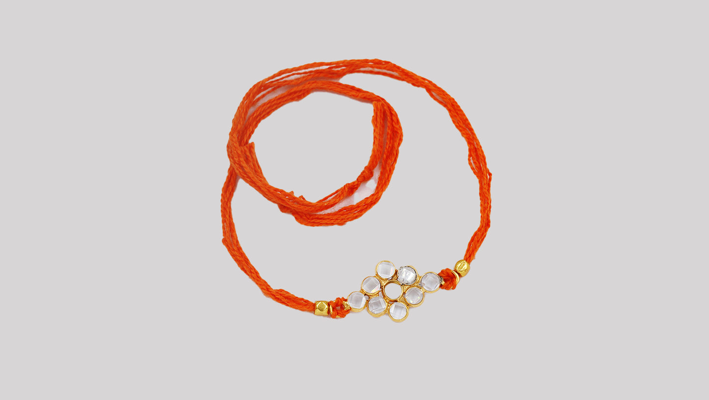 Sangeeta Boochra "925 Sterling Silver Stone-Studded Rakhi: Timeless Bond"