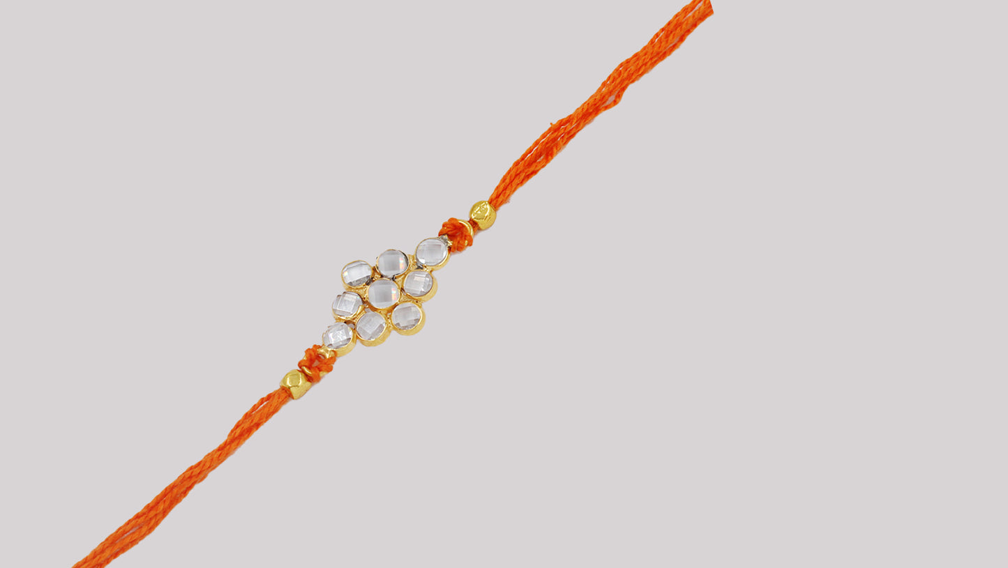 Sangeeta Boochra "925 Sterling Silver Stone-Studded Rakhi: Timeless Bond"