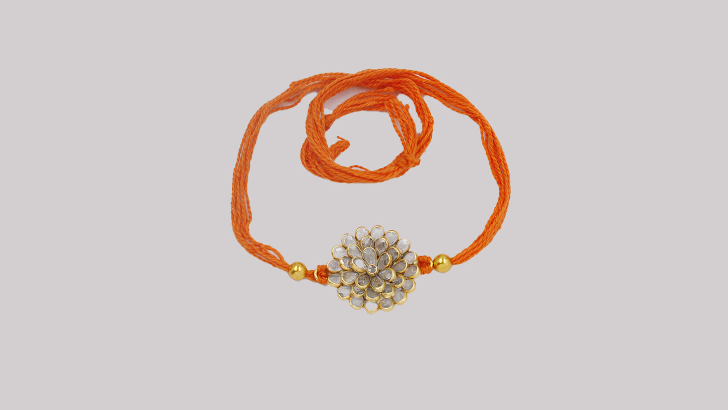 Sangeeta Boochra "925 Sterling Silver Stone-Studded Rakhi: Timeless Bond"