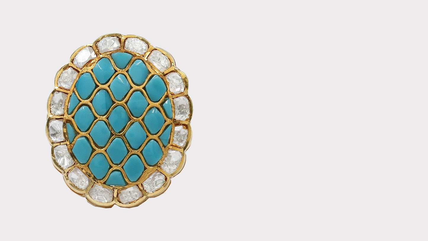 Sangeeta Boochra Gold-Plated Handmade Ring: Delicate Opulence