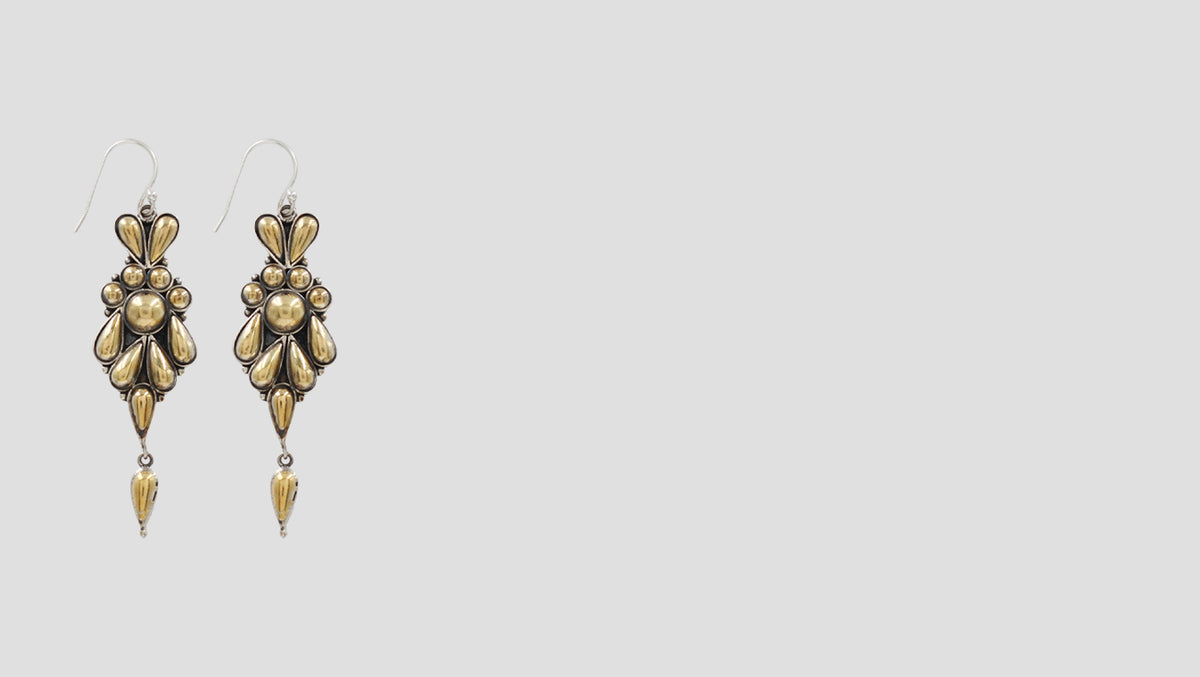 Handcrafted 925 Silver & Gold Statement Earrings