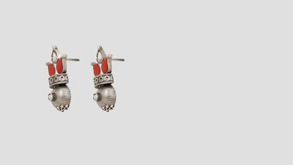 Artisan Elegance: Designer Silver Stud Earrings by Sangeeta Boochra