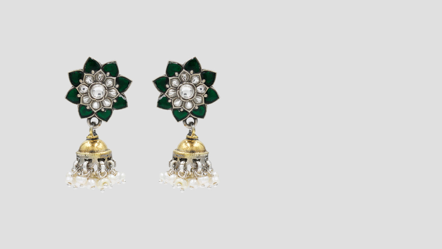 Sangeeta Boochra Sterling Silver Floral Earring