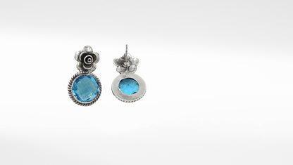 Florescence Silver Citrine Studded Earring