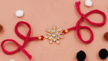 Sangeeta Boochra "925 Sterling Silver Stone-Studded Rakhi: Timeless Bond"