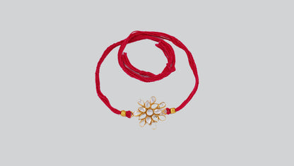 Sangeeta Boochra "925 Sterling Silver Stone-Studded Rakhi: Timeless Bond"