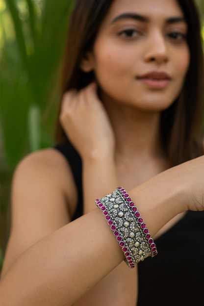 Sangeeta Boochra Statement Silver Bangle | Timeless Craftsmanship
