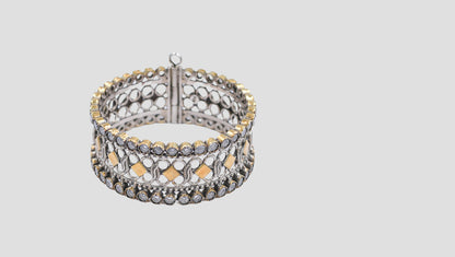 Sangeeta Boochra Silver Bangle | Dual-Tone Heritage Design