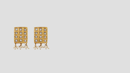 "Golden Glow: Sangeeta Boochra Kundan Studded Earrings "