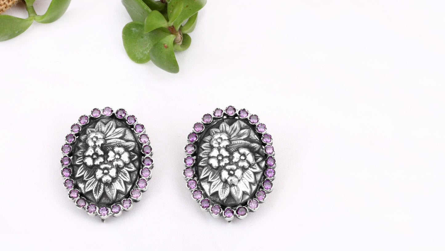 Silver Aella Floral Earrings