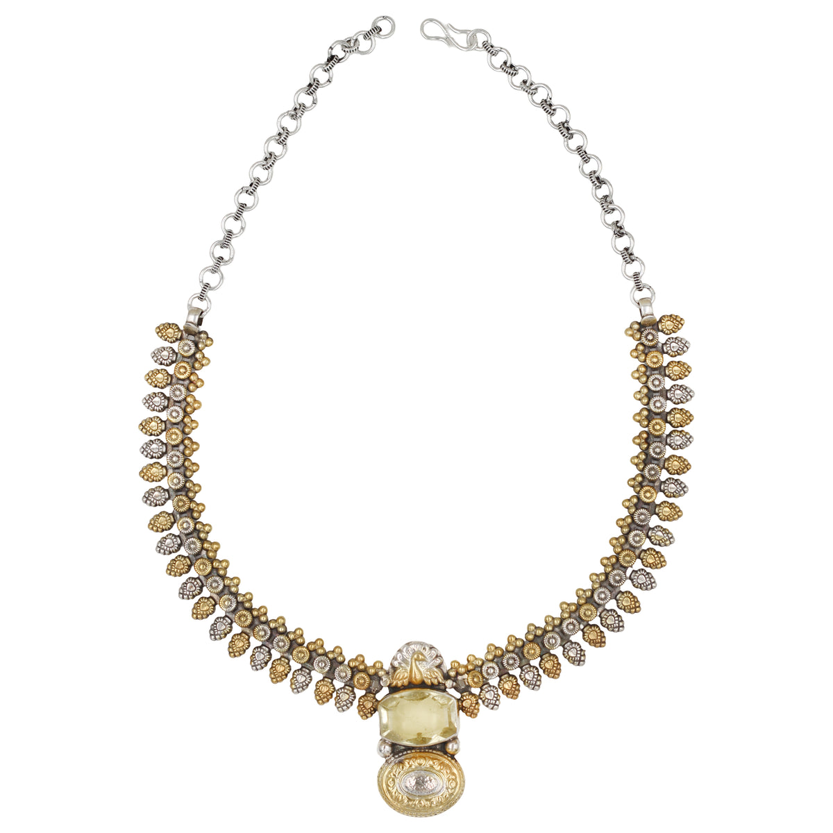 Sangeeta Boochra Handcrafted Dual Tone Sterling Silver Heritage Necklace