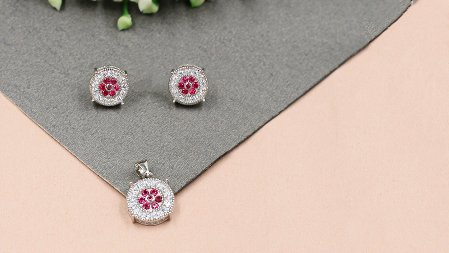 Starry Twilight Elegant CZ Earrings and Pendant Duo