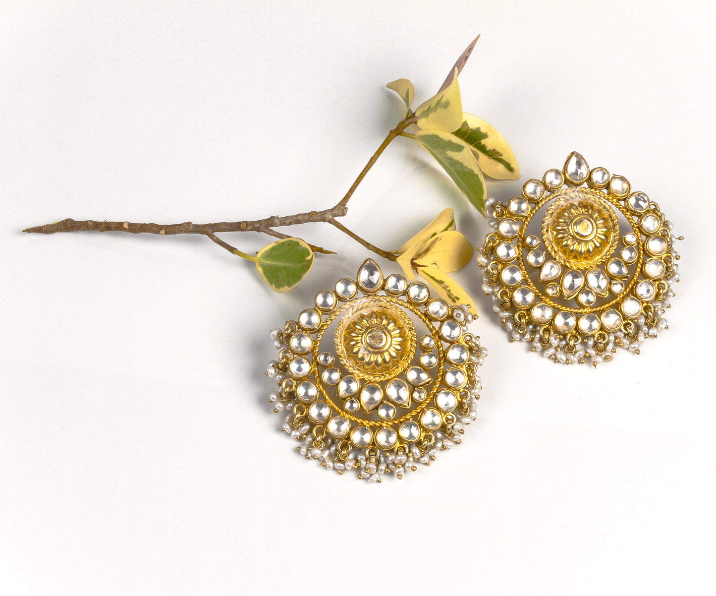 Sangeeta Boochra Silver Earrings With 24K Gold Plating