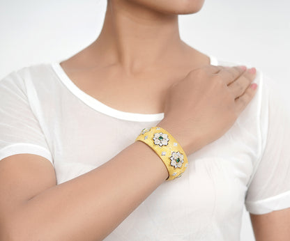 Sangeeta Boochra Silver Bangle With Gold Plating