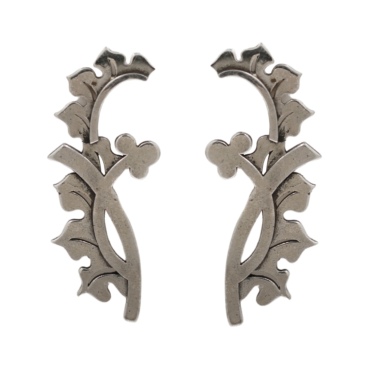 Sangeeta Boochra Handcrafted Sterling Silver Botanical Hoop Earrings