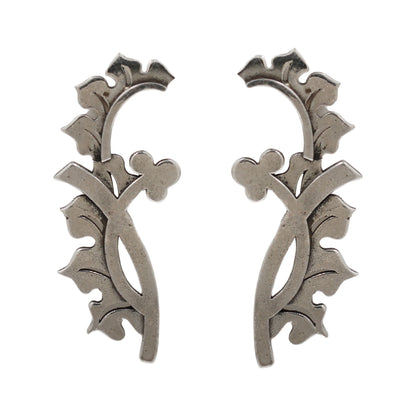 Sangeeta Boochra Handcrafted Sterling Silver Botanical Hoop Earrings