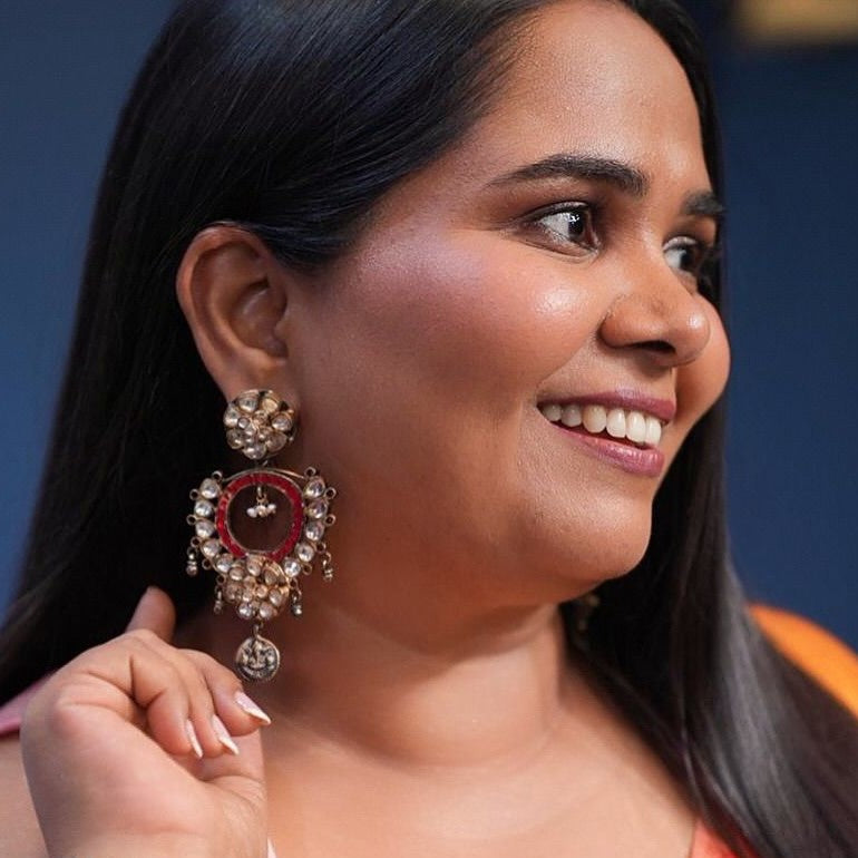 Sumukhi Suresh in Sangeeta Boochra Silver Statement Earrings
