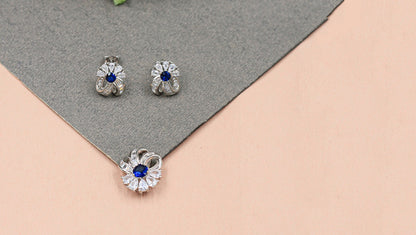 Timeless Design CZ Earrings with Pendant Combo Set