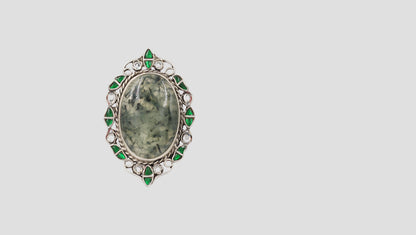 Sangeeta Boochra Traditional Silver Ring with Kundan Work
