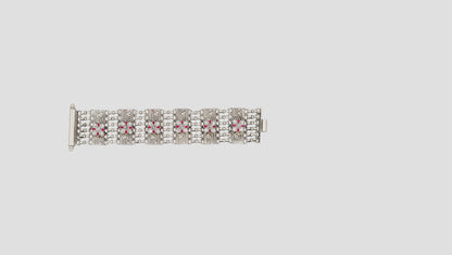 Sangeeta Boochra Heirloom Floral Silver Bracelet