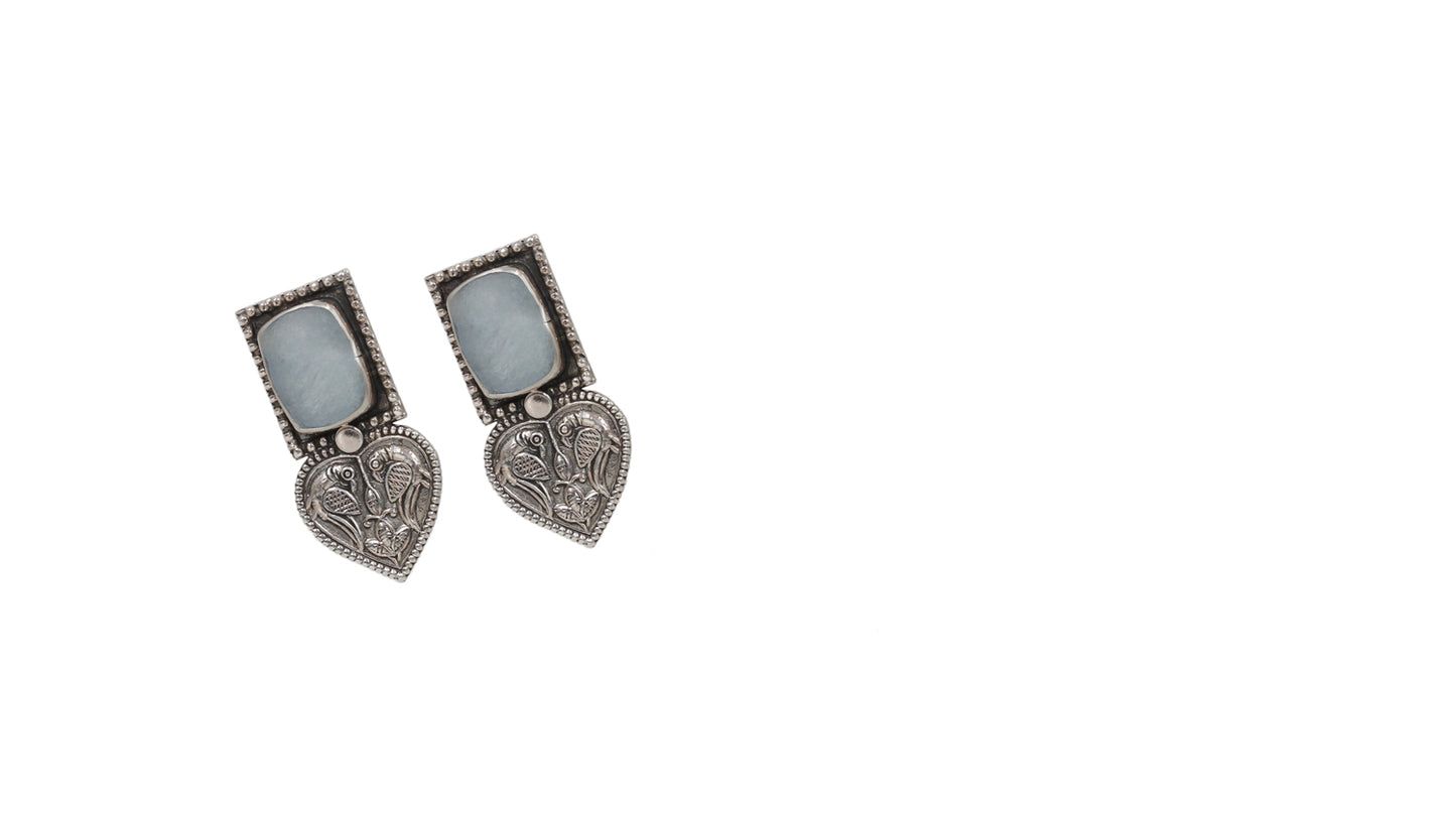 "Subtle Beauty: Sangeeta Boochra Silver Handcrafted Earring "
