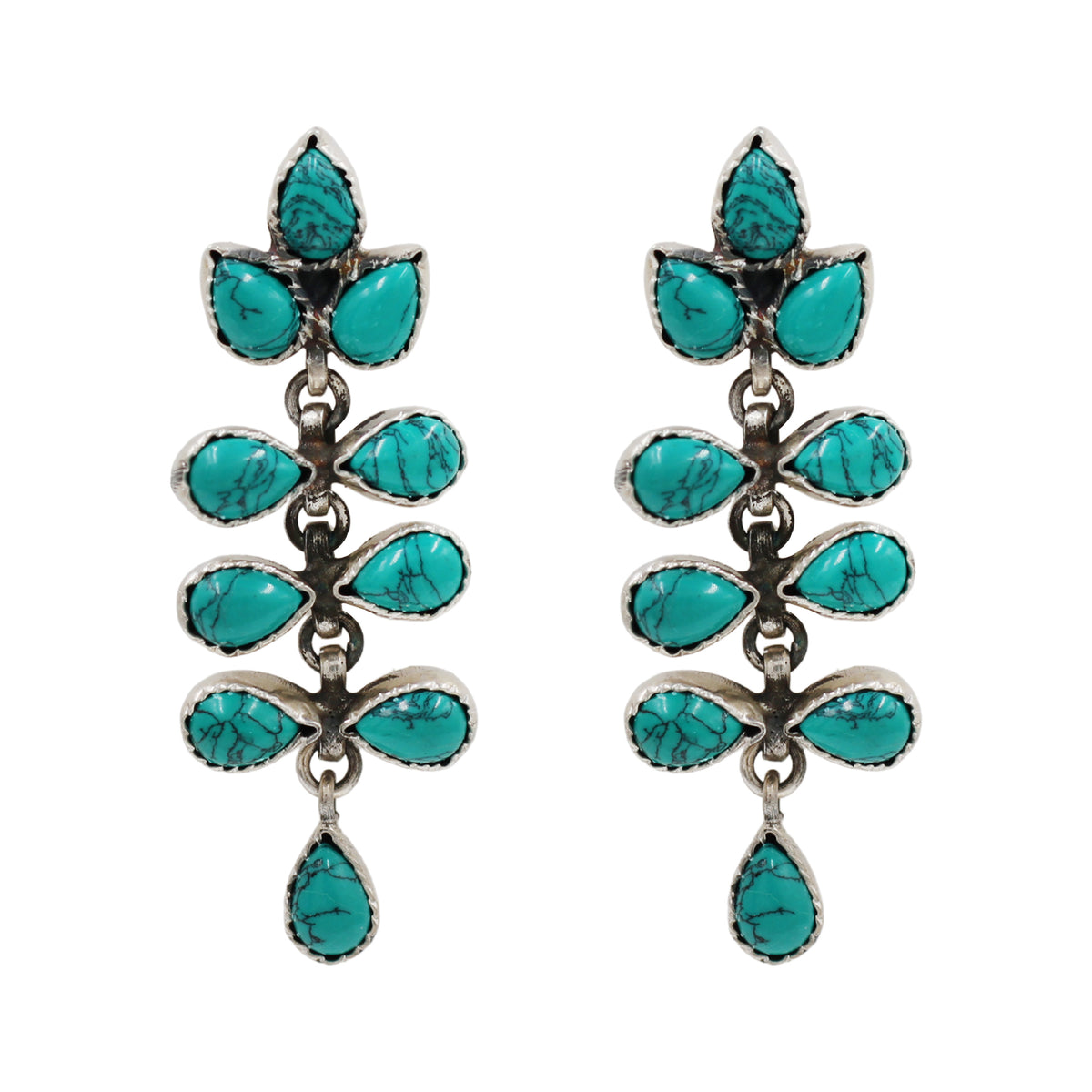 Handcrafted Turquoise Stone Dangle Earrings by Sangeeta Boochra