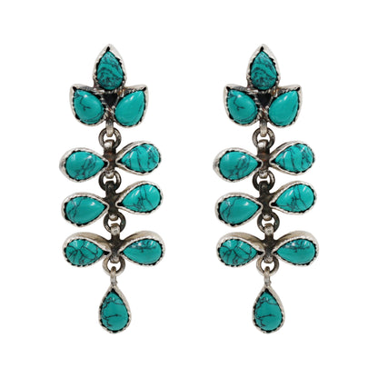 Handcrafted Turquoise Stone Dangle Earrings by Sangeeta Boochra