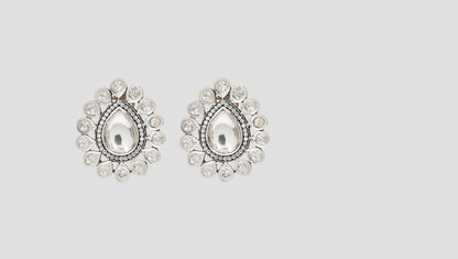 Sangeeta Boochra Handcrafted Silver Moissanite Stud Earrings