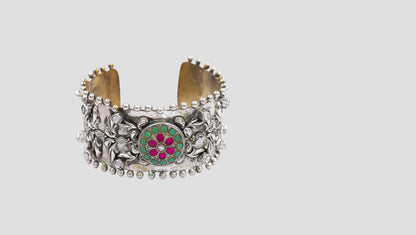 Handcrafted Tribal Silver Hand Cuff | Sangeeta Boochra
