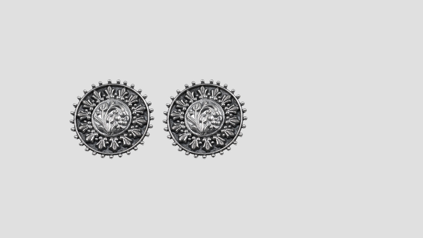 Tribal Charm Floral Studs by Sangeeta Boochra